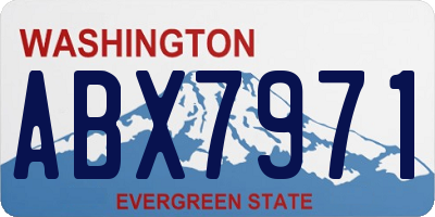 WA license plate ABX7971