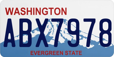 WA license plate ABX7978