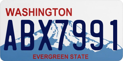 WA license plate ABX7991