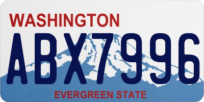 WA license plate ABX7996