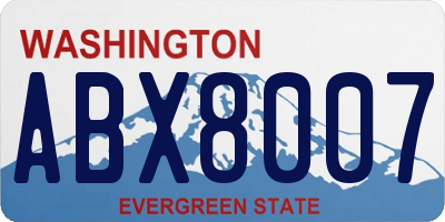 WA license plate ABX8007