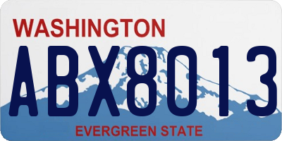 WA license plate ABX8013
