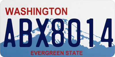 WA license plate ABX8014