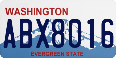 WA license plate ABX8016