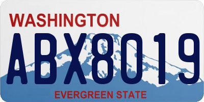 WA license plate ABX8019