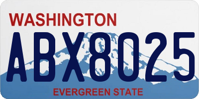 WA license plate ABX8025