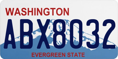 WA license plate ABX8032