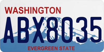 WA license plate ABX8035