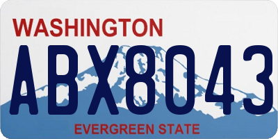 WA license plate ABX8043