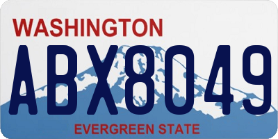 WA license plate ABX8049