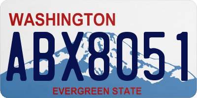 WA license plate ABX8051