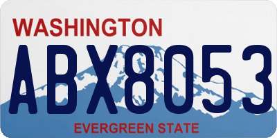WA license plate ABX8053