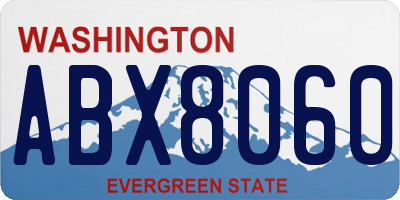 WA license plate ABX8060