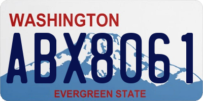 WA license plate ABX8061
