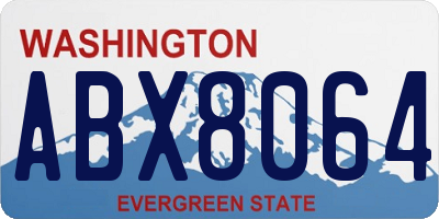 WA license plate ABX8064