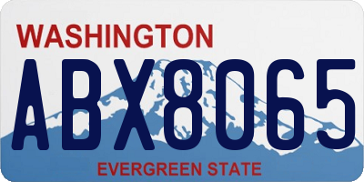 WA license plate ABX8065