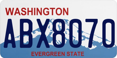 WA license plate ABX8070