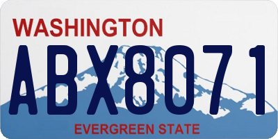 WA license plate ABX8071
