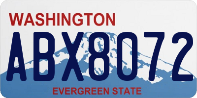 WA license plate ABX8072