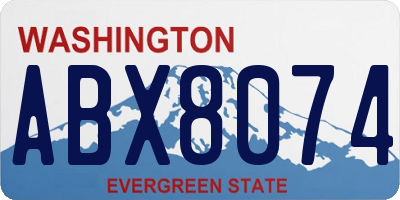 WA license plate ABX8074