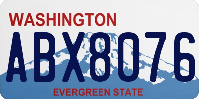 WA license plate ABX8076