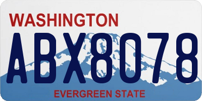 WA license plate ABX8078