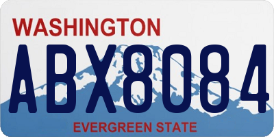 WA license plate ABX8084