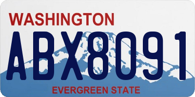 WA license plate ABX8091