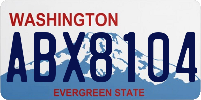 WA license plate ABX8104