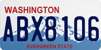 WA license plate ABX8106