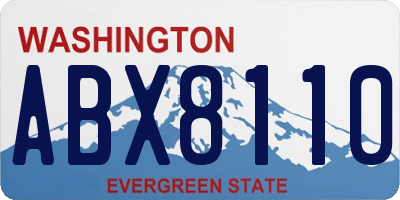 WA license plate ABX8110