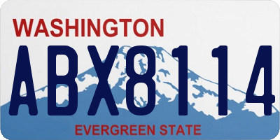 WA license plate ABX8114