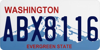 WA license plate ABX8116