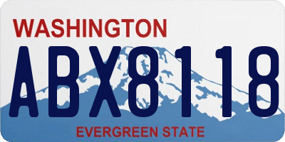 WA license plate ABX8118