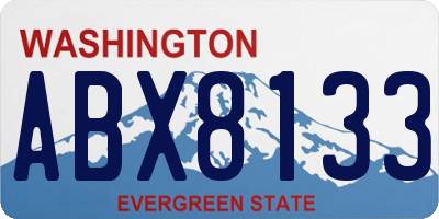 WA license plate ABX8133