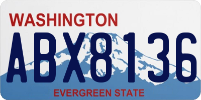 WA license plate ABX8136