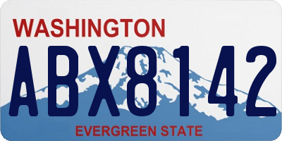 WA license plate ABX8142