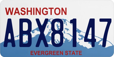 WA license plate ABX8147