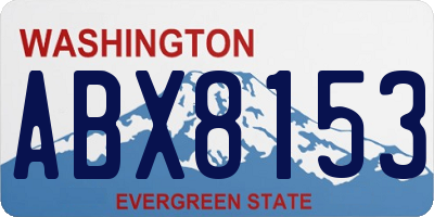 WA license plate ABX8153