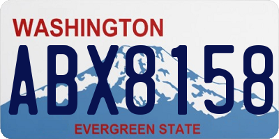 WA license plate ABX8158