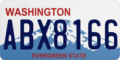 WA license plate ABX8166