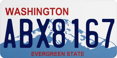 WA license plate ABX8167