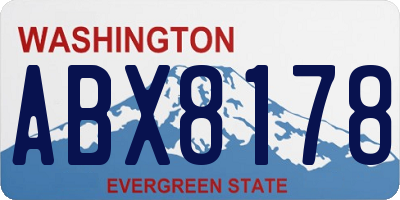 WA license plate ABX8178