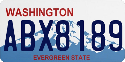 WA license plate ABX8189
