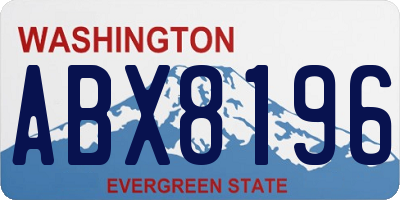 WA license plate ABX8196