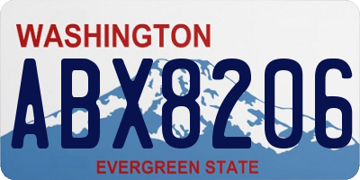 WA license plate ABX8206