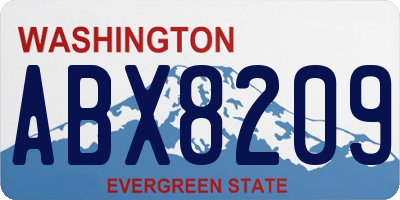 WA license plate ABX8209