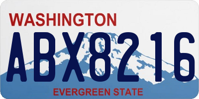 WA license plate ABX8216