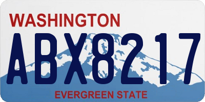 WA license plate ABX8217