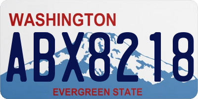 WA license plate ABX8218